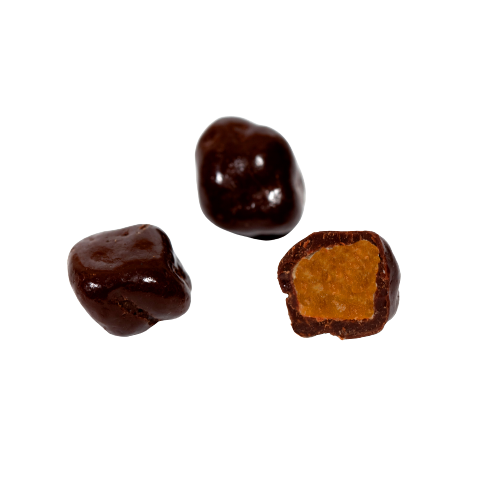 Fruits - Candied orange dice coated with dark chocolate